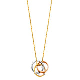 Tri-Colore Three One CZ Ring Necklace