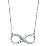 White Gold CZ Classic Gold Infinity Necklace