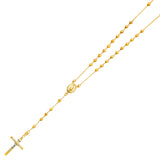 Tri-Tone Virgin Mary Beaded Cross Necklace