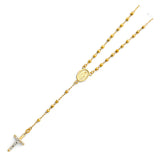 Gold Jesus Christ Beaded Cross Necklace