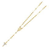 Gold Jesus Christ Beaded Cross Necklace