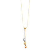 Tri-Colored Hanging Droplet Necklace