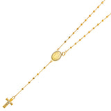 Gold Virgin Mary and Dangling Crucifix Necklace