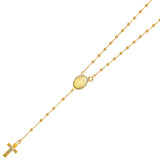 Gold Virgin Mary and Dangling Crucifix Necklace