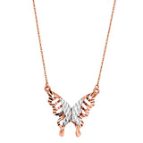 14K 2T Pink Butterfly Necklace (NK242)