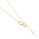 Gold Infinity and Cross Religious Necklace