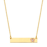 14K ID with Butterfly Necklace (NK313)