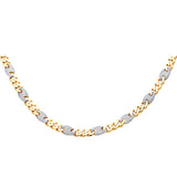14KY 9.5mm Hollow Fancy Monaco CZ Necklace with CZ Lock (NK338)