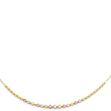 14K 3C String Necklace with Square & Round Ball (NK360)