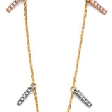 Tri-Color CZ Dangly Assorted Necklace