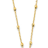 14KY Yellow CZ Charm Bead Necklace (NK484)