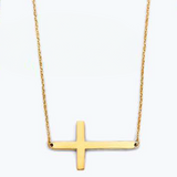 Simple Horizontal Cross Necklace