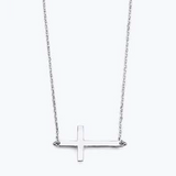 Petite Horizontal Cross Necklace