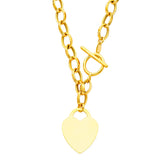 14KY Light Hollow Necklace with Heart Pendant (NK29)