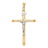 Detailed crucifix with two-tone finish