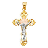 Gold and White Gold Filigree Crucifix