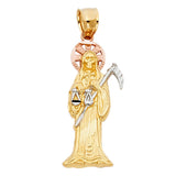 14K 3C Santa Muerte Pendant (10X35mm) (PT97)
