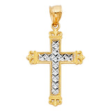 14K 2T Design Cross Pendant (20X35mm) (PT116)