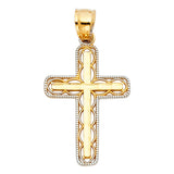 14K 2T Design Cross Pendant (15X30mm) (PT118)