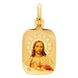 14KY SAC Red Heart of Jesus Picture Pendant (PT176)