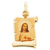 14KY SAC Red Heart of Jesus Picture Pendant (PT177)