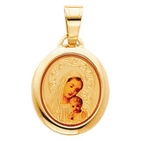 14KY Our Lady of Mt. Carmel Picture Pendant (PT185)