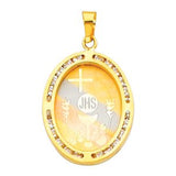 14K 3C CZ First Communion Pendant (PT186)