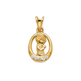 14KY CZ Boy Praying Pendant (PT260)