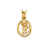14KY CZ Girl Praying Pendant (PT261)