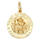 14KY St. Christopher Round Medal (PT266)
