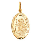 14KY St. Christopher Oval Medal (PT270)