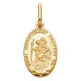 14KY St. Christopher Oval Medal (PT271)