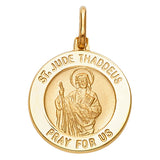 14KY St. Jude Round Medal (18mm) (PT279)