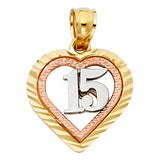 14K 3C 15 Years Heart Pendant (PT369) (PT369)