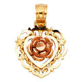 14K 3C Flower Pendant (PT398) (PT398)