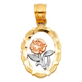 14K 3C Flower Pendant (PT400) (PT400)