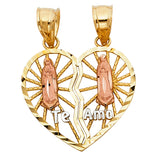 14K 3C Heart Pendant (PT403) (PT403)