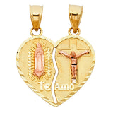 14K 2T Heart Pendant (PT405) (PT405)