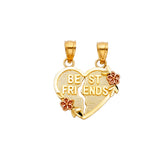 14K 2T Heart Pendant (PT413) (PT413)
