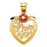 14K 2T Heart Pendant (PT416) (PT416)