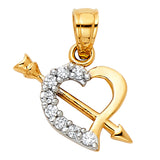 14K 2T Heart Pendant (PT420) (PT420)