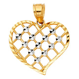 14K 2T Heart Pendant (PT426) (PT426)