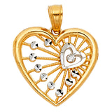 14K 2T Heart Pendant (PT427) (PT427)
