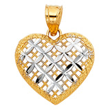 14K 2T Heart Pendant (PT429) (PT429)