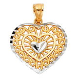 14K 2T Heart Pendant (PT430) (PT430)