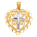 14K 2T Heart Pendant (PT431) (PT431)