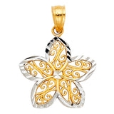 14K 2T Flower Pendant (PT432) (PT432)