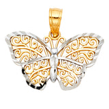 14K 2T Butterfly Pendant (PT433) (PT433)