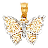 14K 2T Butterfly Pendant (PT434) (PT434)