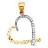 14K 2T Heart Pendant (PT435) (PT435)